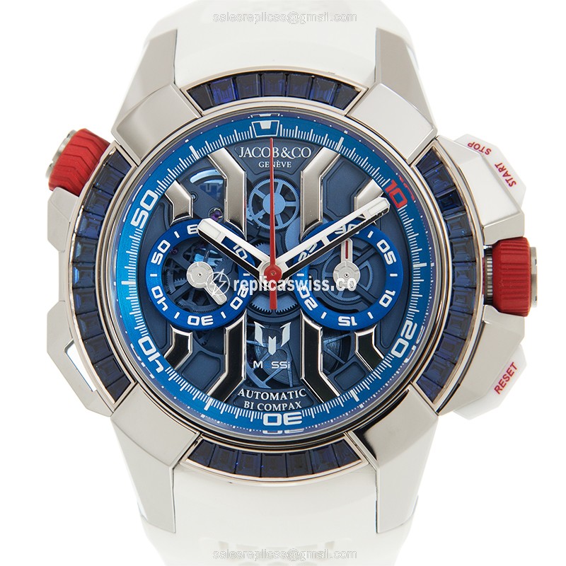 Jacob & Co EC423.32.BB.UA.AHB4S EPIC X CHRONO Automatic 18kt White Gold & Sapphire