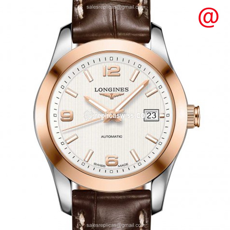 Longines L2.285.5.76.3 CONQUEST Automatic 18kt Rose Gold & Steel