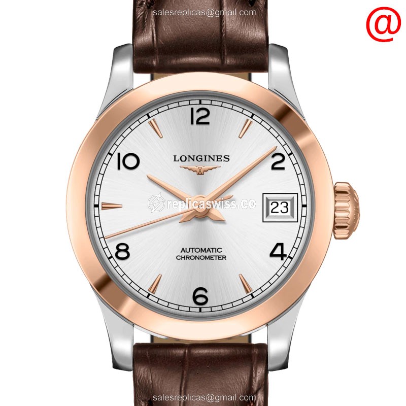 Longines L2.320.5.76.2 RECORD Automatic 18kt Rose Gold & Steel