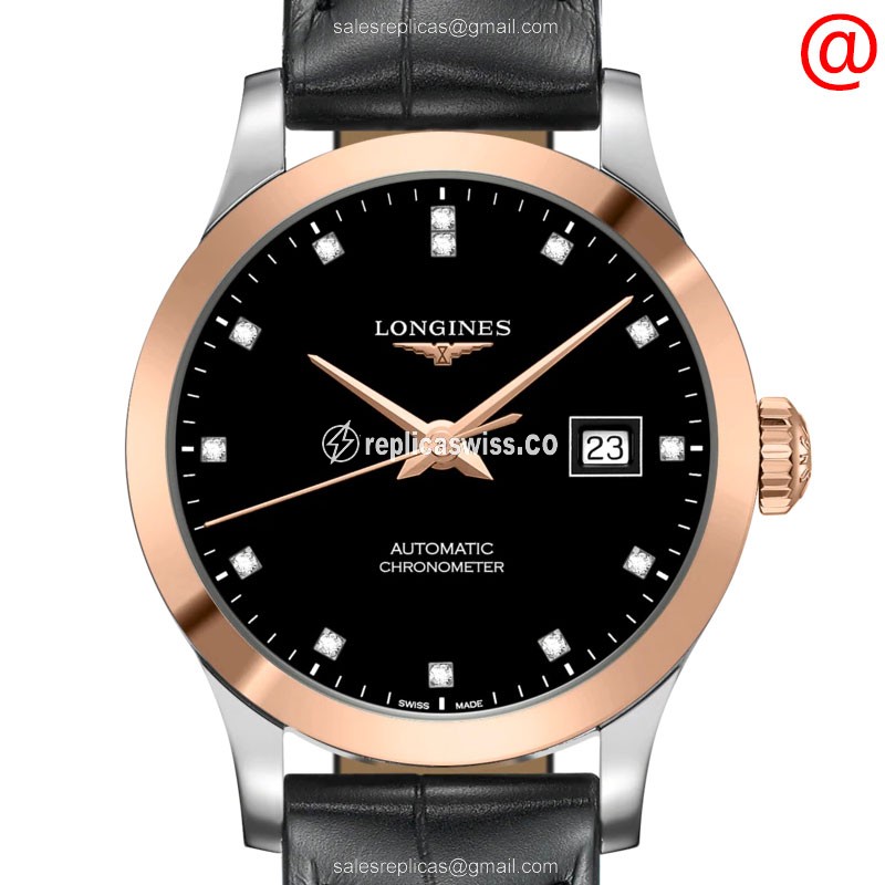 Longines L2.321.5.57.2 RECORD Automatic 18kt Rose Gold & Steel