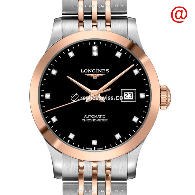 Longines L2.321.5.57.7 RECORD Automatic 18kt Rose Gold & Steel