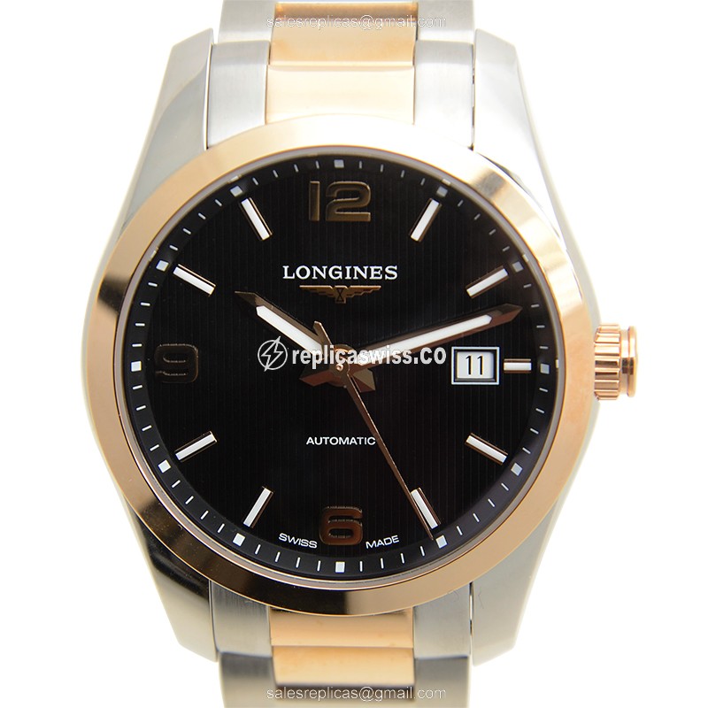 Longines L2.785.5.56.7 CONQUEST Automatic 18kt Rose Gold & Steel