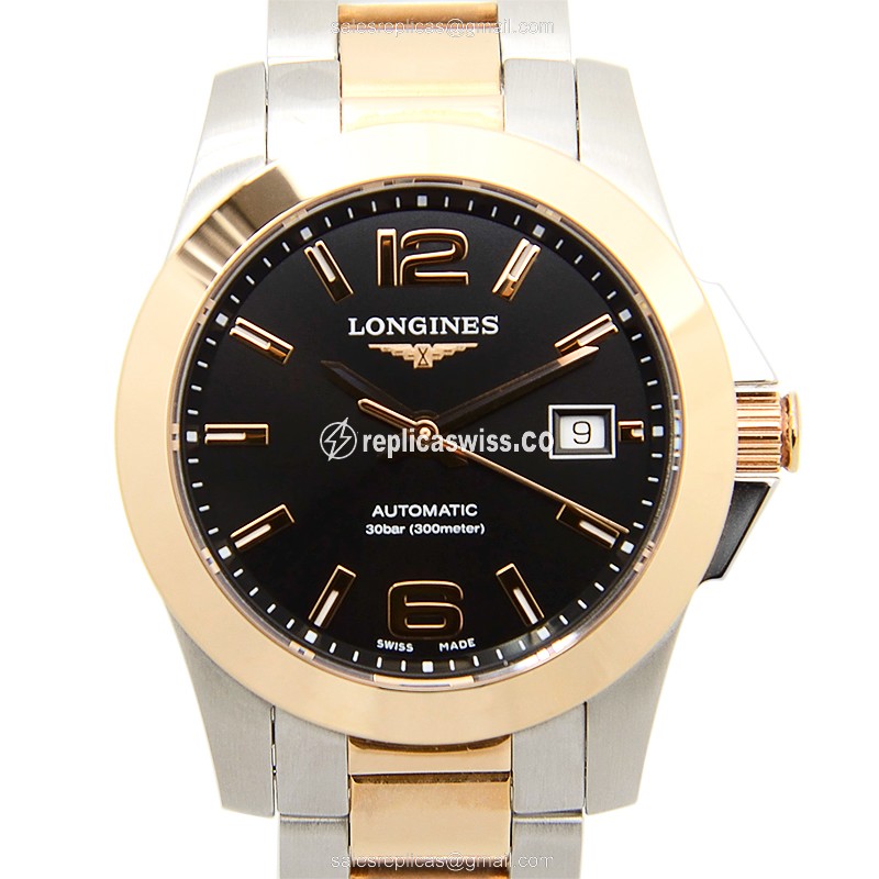 Longines L3.276.5.56.7 CONQUEST Automatic 18kt Rose Gold & Steel