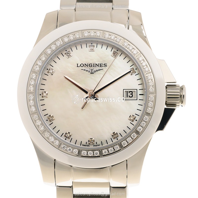 Longines L3.281.0.87.6 CONQUEST Quartz Stainless Steel & Diamonds