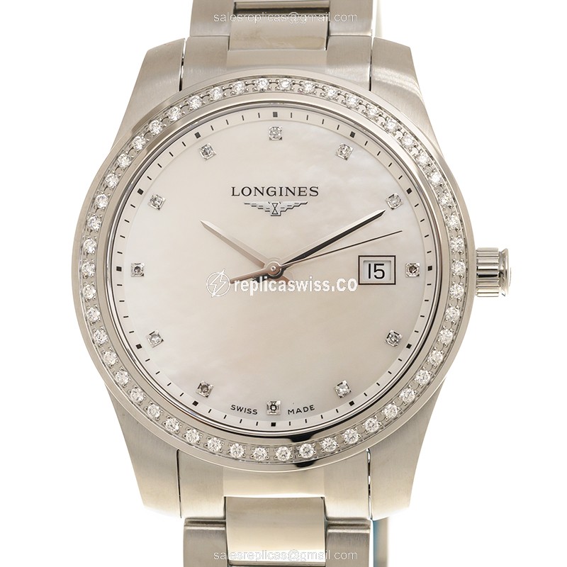 Longines L3.401.0.87.6 CONQUEST Quartz Stainless Steel & Diamonds