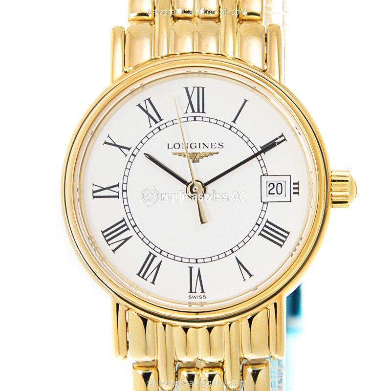 Longines L4.220.2.11.8 PRESENCE Quartz Gold-Plated & Stainless Steel