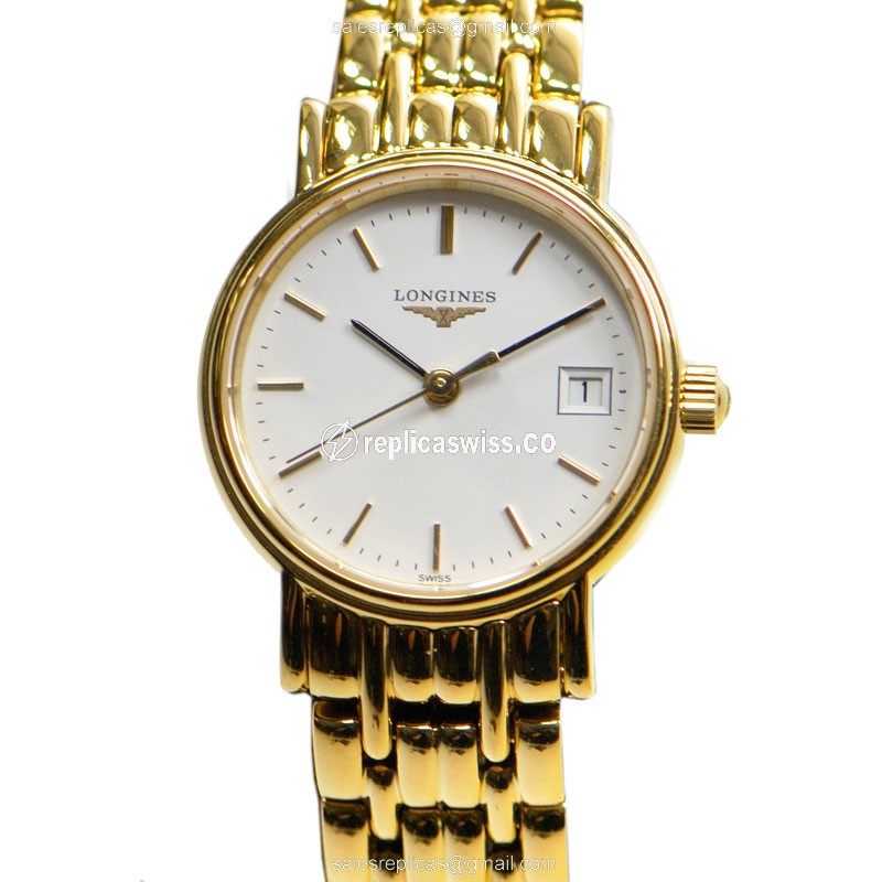 Longines L4.220.2.12.8 PRESENCE Quartz Gold-Plated & Stainless Steel