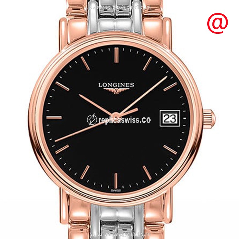 Longines L4.320.1.59.7 PRESENCE Quartz 18kt Rose Gold & Steel