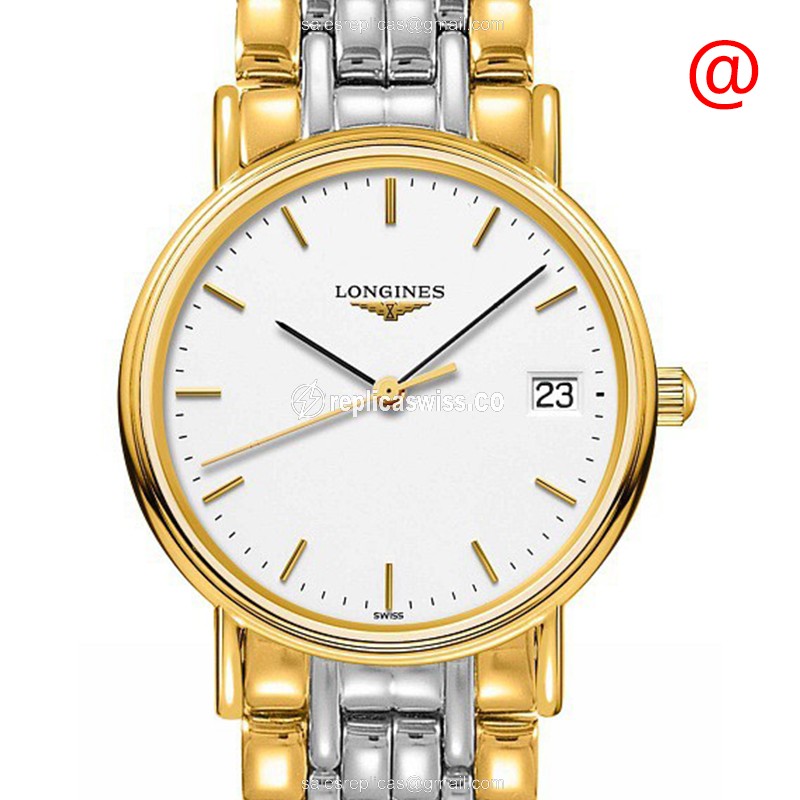 Longines L4.320.2.12.7 PRESENCE Quartz 18kt Gold & Steel