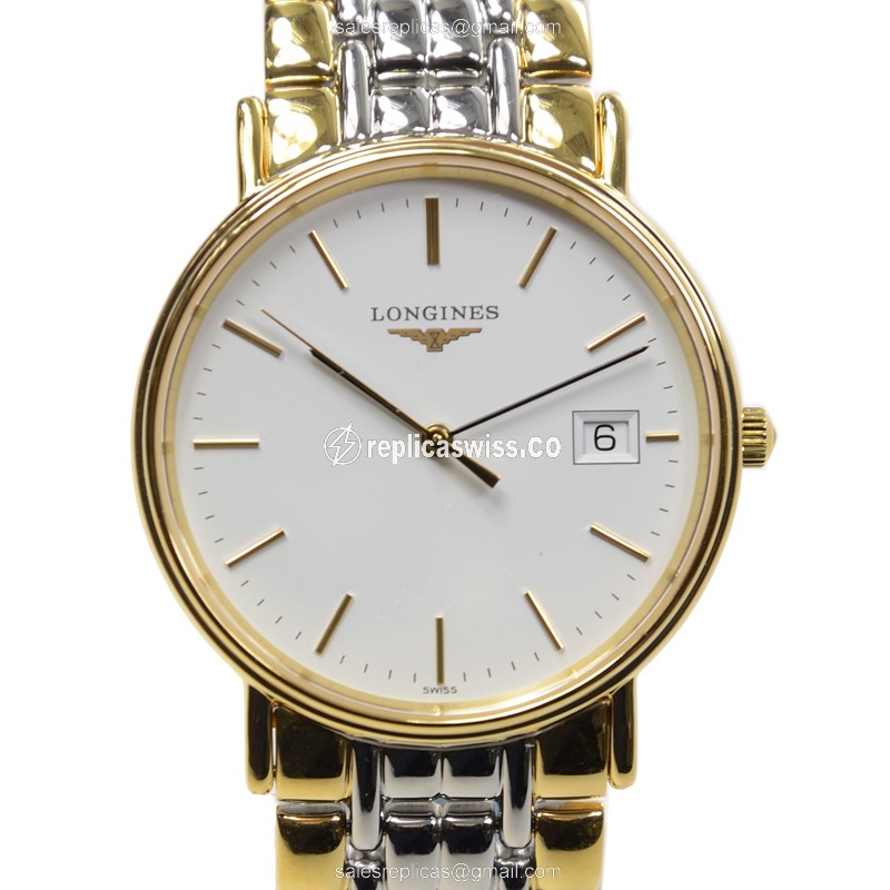 Longines L4.720.2.12.7 PRESENCE Quartz Gold-Plated & Stainless Steel