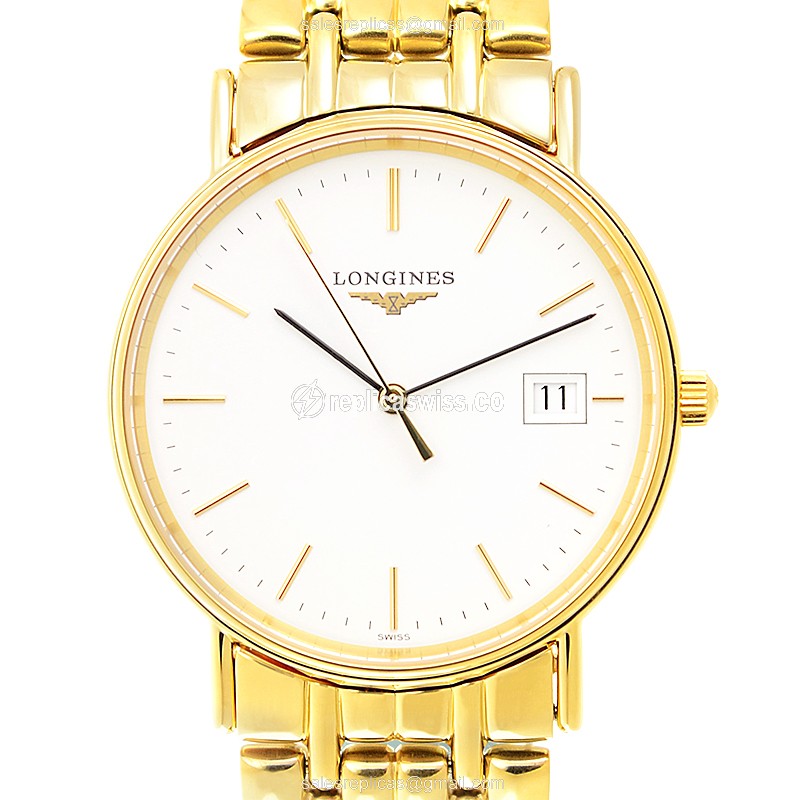 Longines L4.720.2.12.8 PRESENCE Quartz Gold-Plated & Stainless Steel