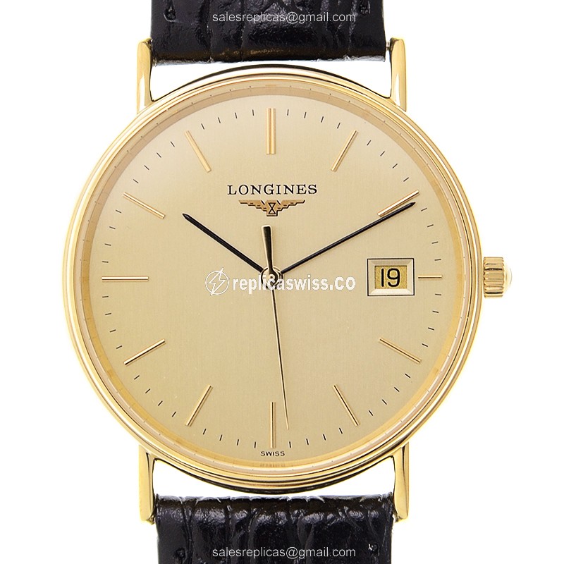 Longines L4.720.2.32.2 PRESENCE Quartz Gold-Plated & Stainless Steel