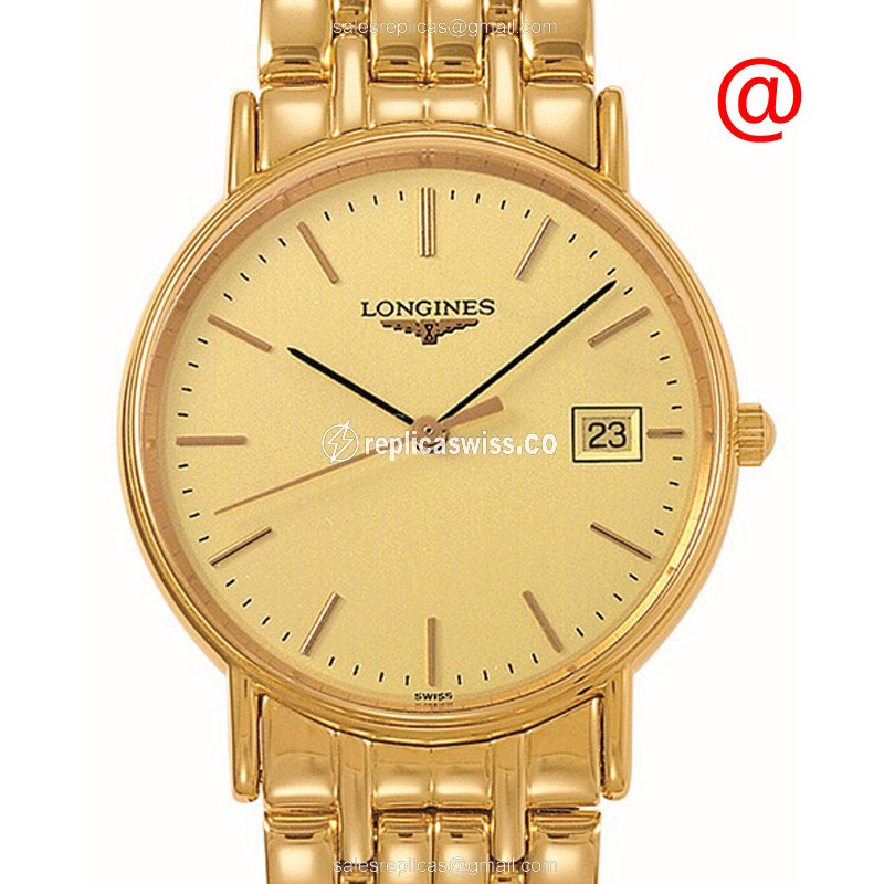 Longines L4.720.2.32.8 PRESENCE Quartz PVD Gold