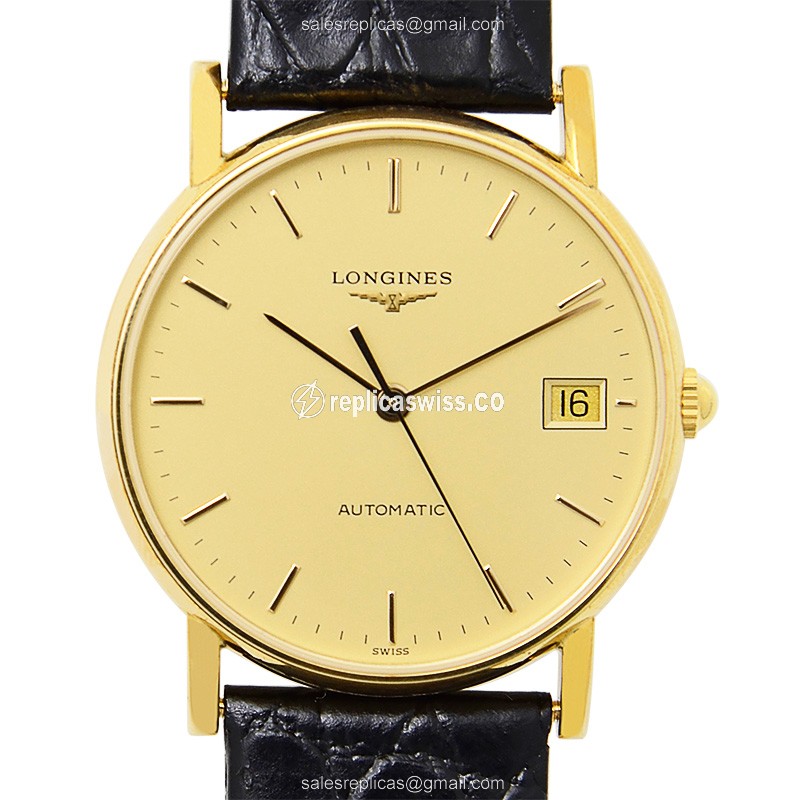 Longines L4.744.6.32.2 PRESENCE Automatic 18kt Yellow Gold