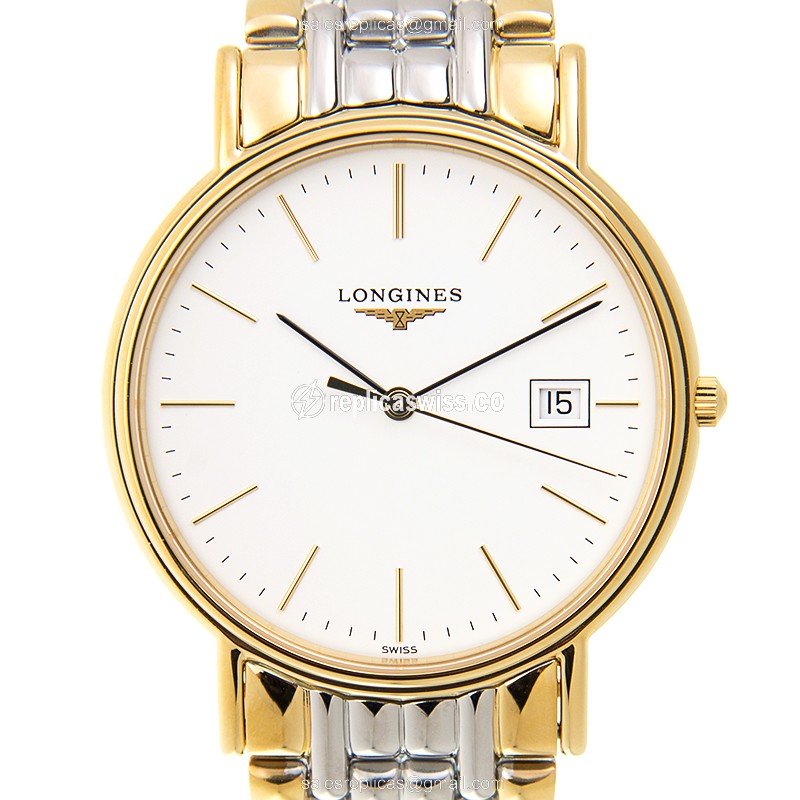 Longines L4.790.2.12.7 PRESENCE Quartz Gold-Plated & Stainless Steel