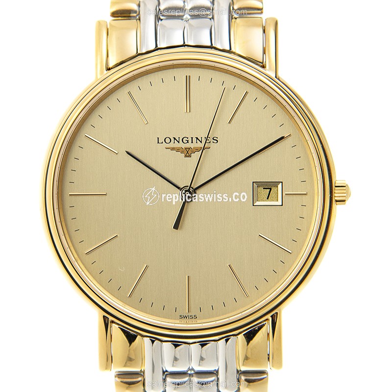Longines L4.790.2.32.7 PRESENCE Quartz Gold-Plated & Stainless Steel