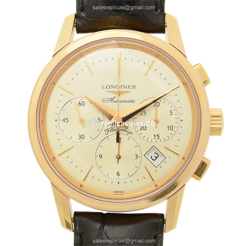 Longines L4.796.8.72.2 HERITAGE Automatic 18kt Rose Gold