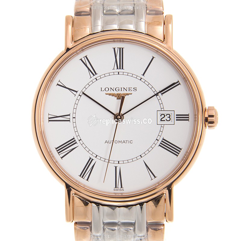 Longines L4.921.1.11.7 PRESENCE Automatic 18kt Rose Gold & Steel