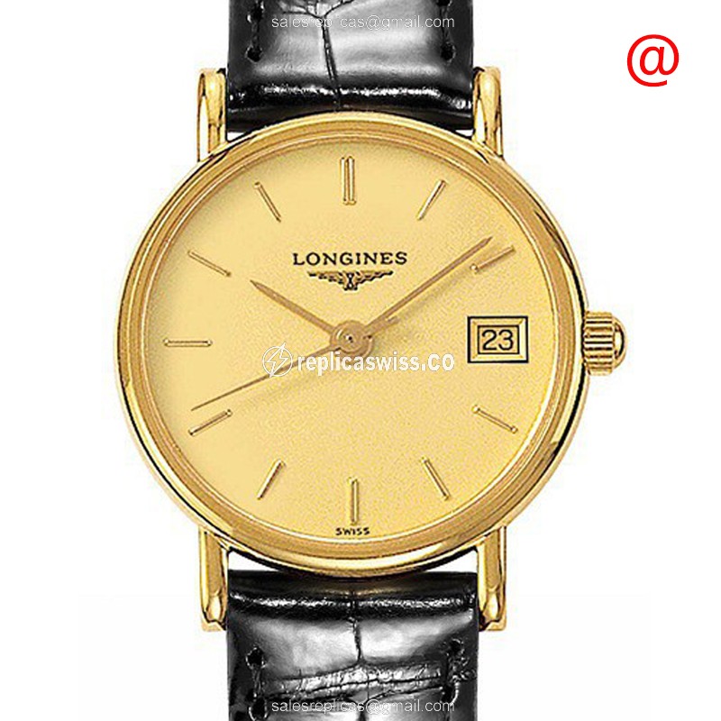 Longines L7.490.6.32.0 PRESENCE Quartz 18kt Yellow Gold