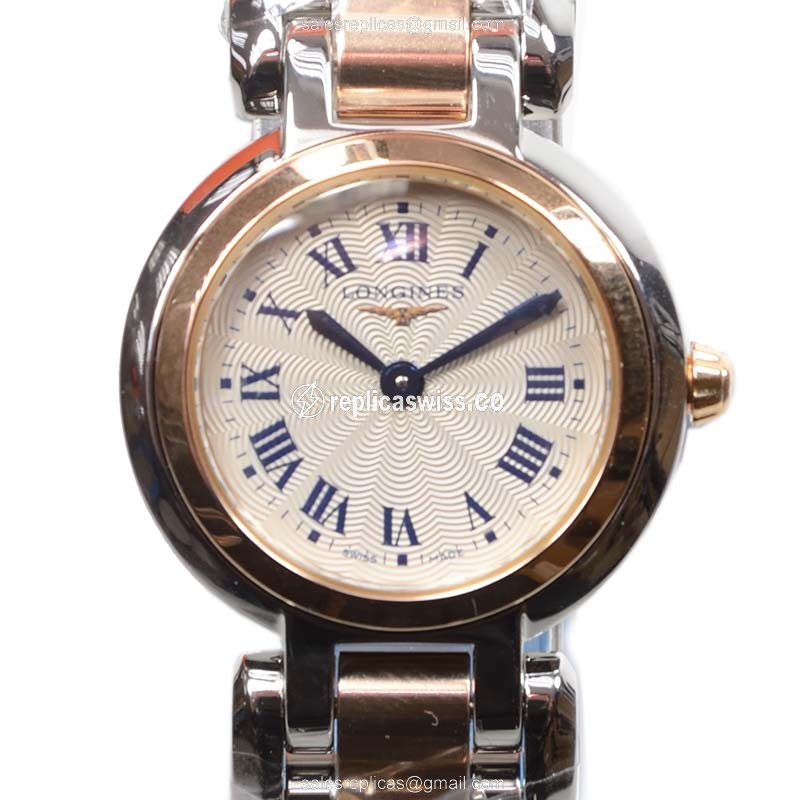 Longines L8.109.5.78.6 PRIMA LUNA Quartz 18kt Rose Gold & Steel