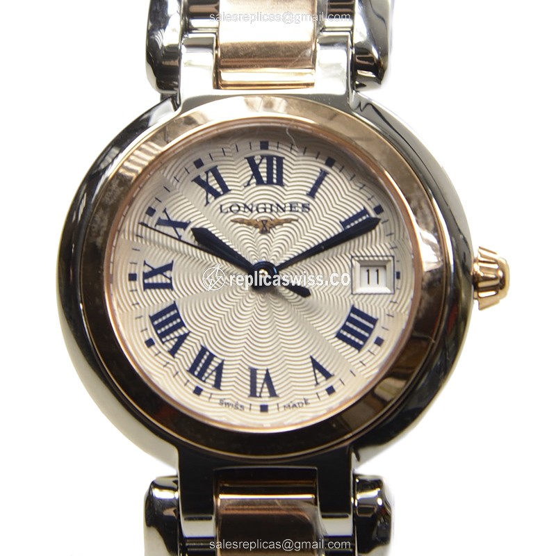 Longines L8.110.5.78.6 PRIMA LUNA Quartz 18kt Rose Gold & Steel