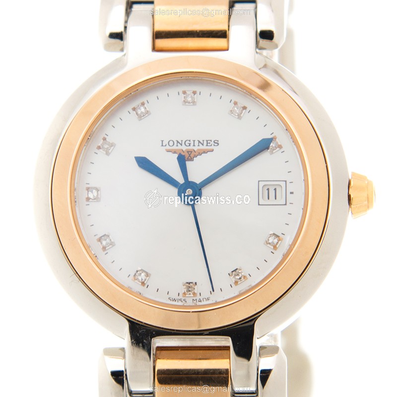 Longines L8.110.5.87.6 PRIMA LUNA Quartz 18kt Rose Gold & Steel