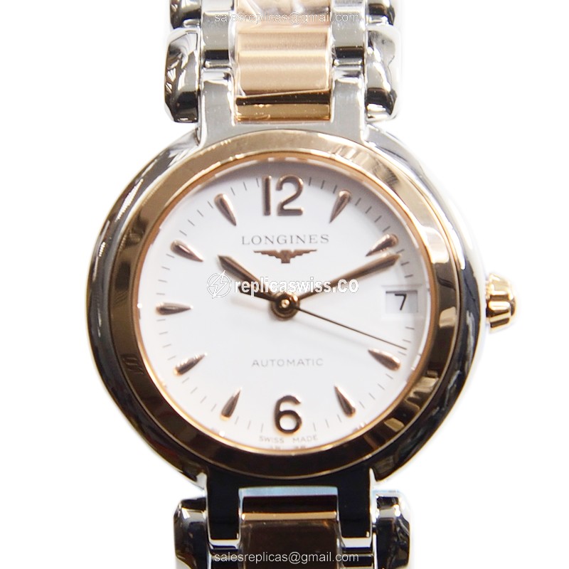 Longines L8.111.5.16.6 PRIMA LUNA Automatic 18kt Rose Gold & Steel