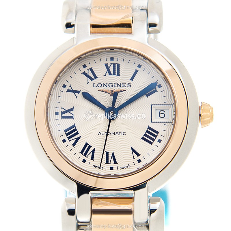 Longines L8.111.5.78.6 PRIMA LUNA Automatic 18kt Rose Gold & Steel