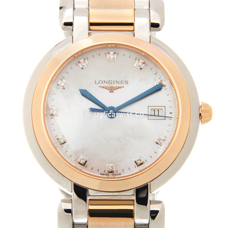 Longines L8.112.5.87.6 PRIMA LUNA Quartz 18kt Rose Gold & Steel