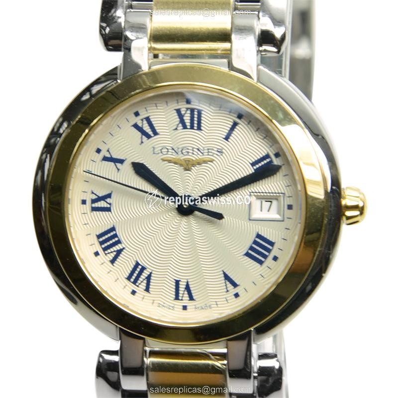 Longines L8.112.5.91.6 PRIMA LUNA Quartz 18kt Gold & Steel
