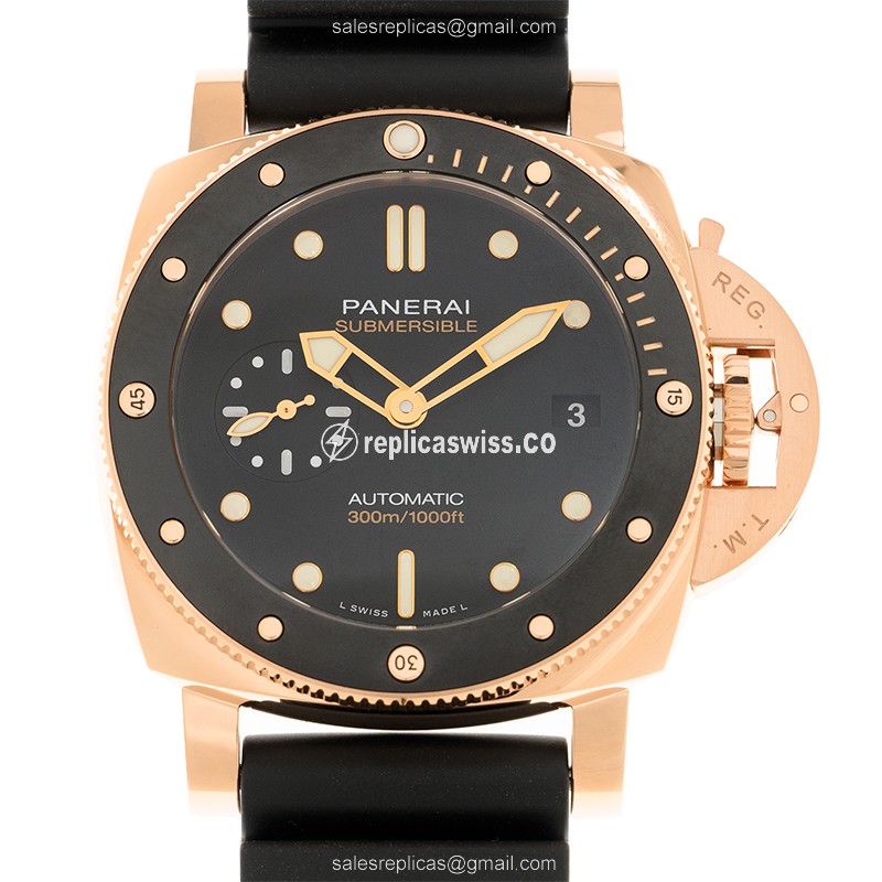 Panerai PAM01164 DIVERS Automatic 18kt Rose Gold & Ceramic