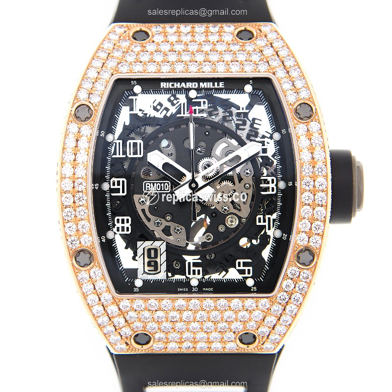 Richard Mille RM010-AH RG Automatic 18kt Rose Gold & Diamonds