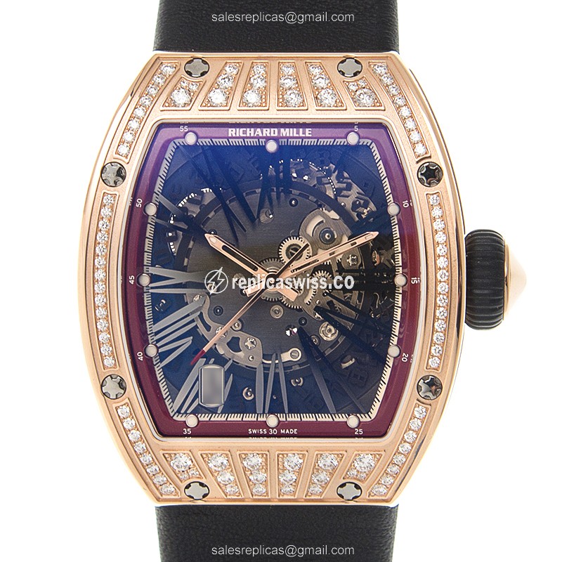 Richard Mille RM023-RG-MED-BK STRAP Automatic 18kt Rose Gold & Diamonds