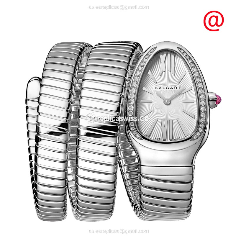 Bulgari 101910 SERPENTI TUBOGAS Quartz Stainless Steel & Diamonds