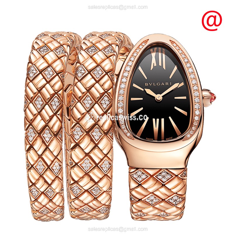 Bulgari 103252 SERPENTI SPIGA Quartz 18kt Rose Gold & Diamonds
