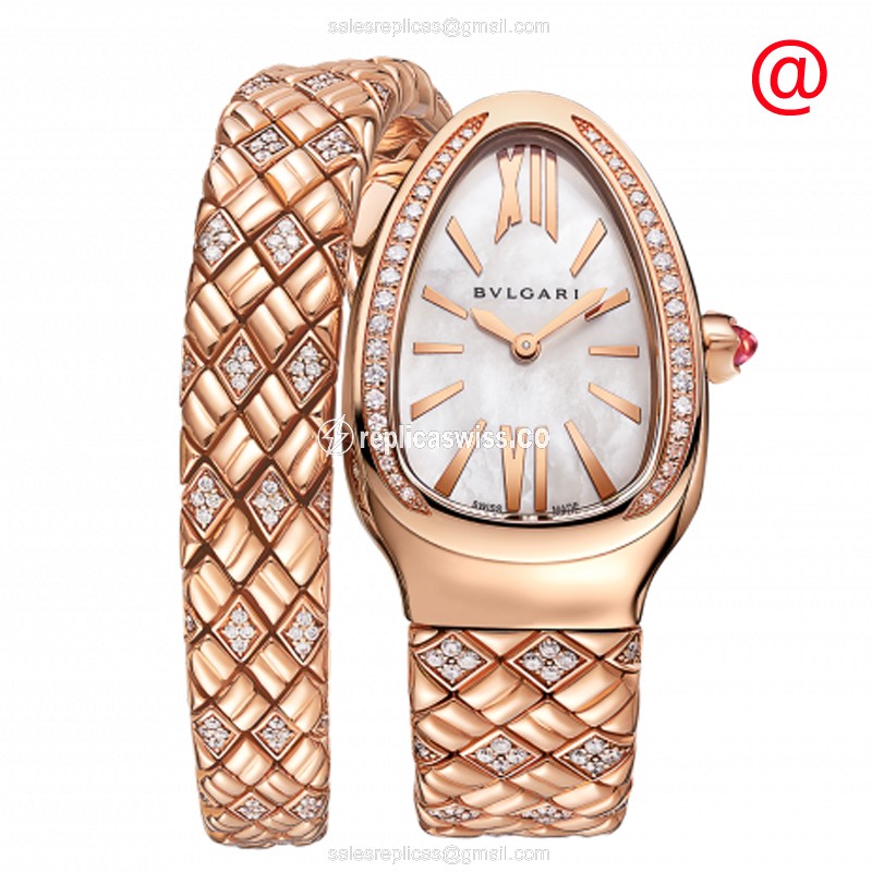 Bulgari 103250 SERPENTI SPIGA Quartz 18kt Rose Gold & Diamonds