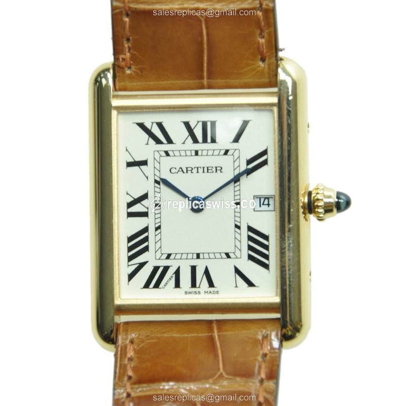 Cartier W1529756 TANK Quartz 18kt Yellow Gold