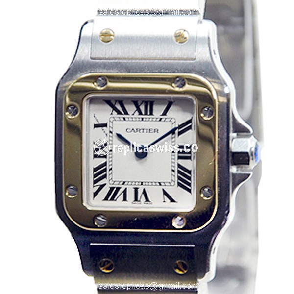 Cartier W20012C4 SANTOS Quartz 18kt Gold & Steel
