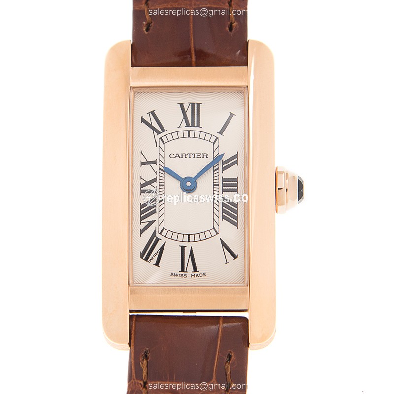 Cartier W2607456 TANK Quartz 18kt Rose Gold