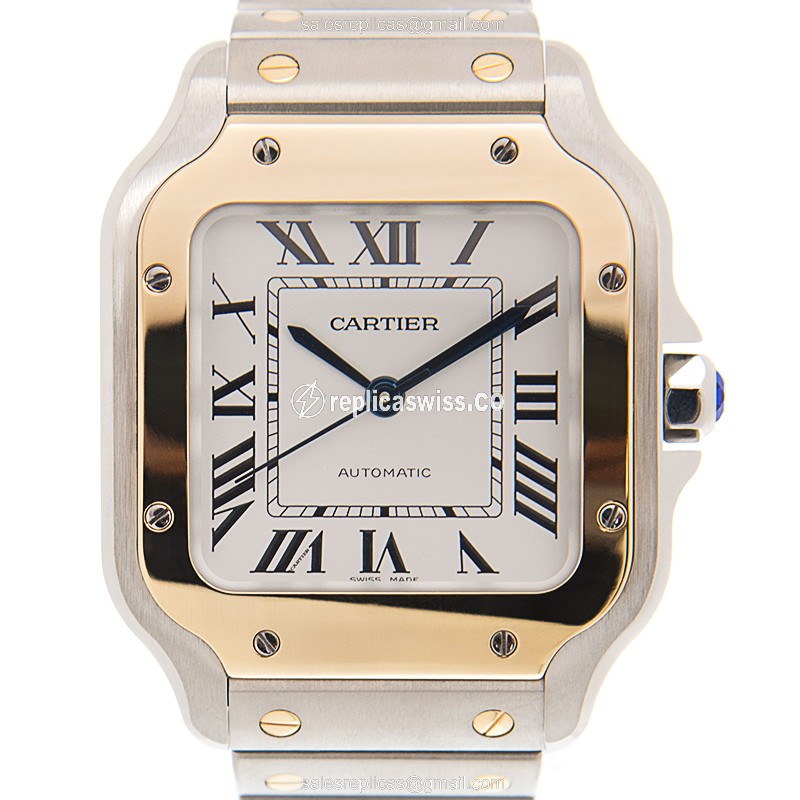 Cartier W2SA0007 SANTOS Automatic 18kt Gold & Steel