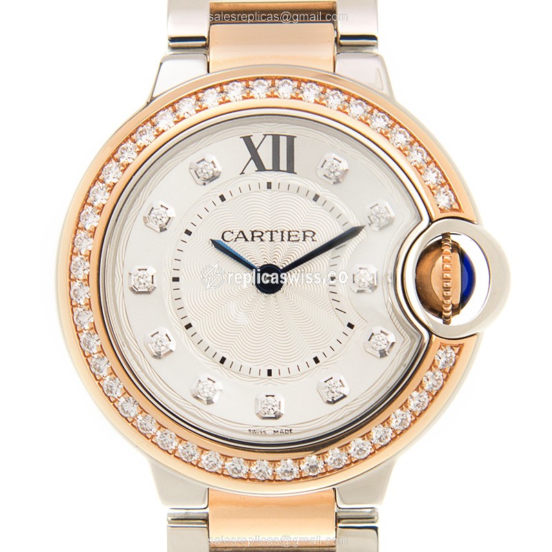 Cartier W3BB0009 BALLON BLEU Quartz 18kt Rose Gold & Diamonds