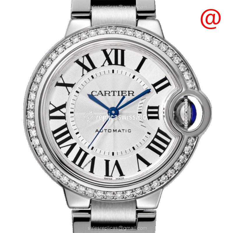Cartier W4BB0023 BALLON BLEU Automatic Stainless Steel & Diamonds