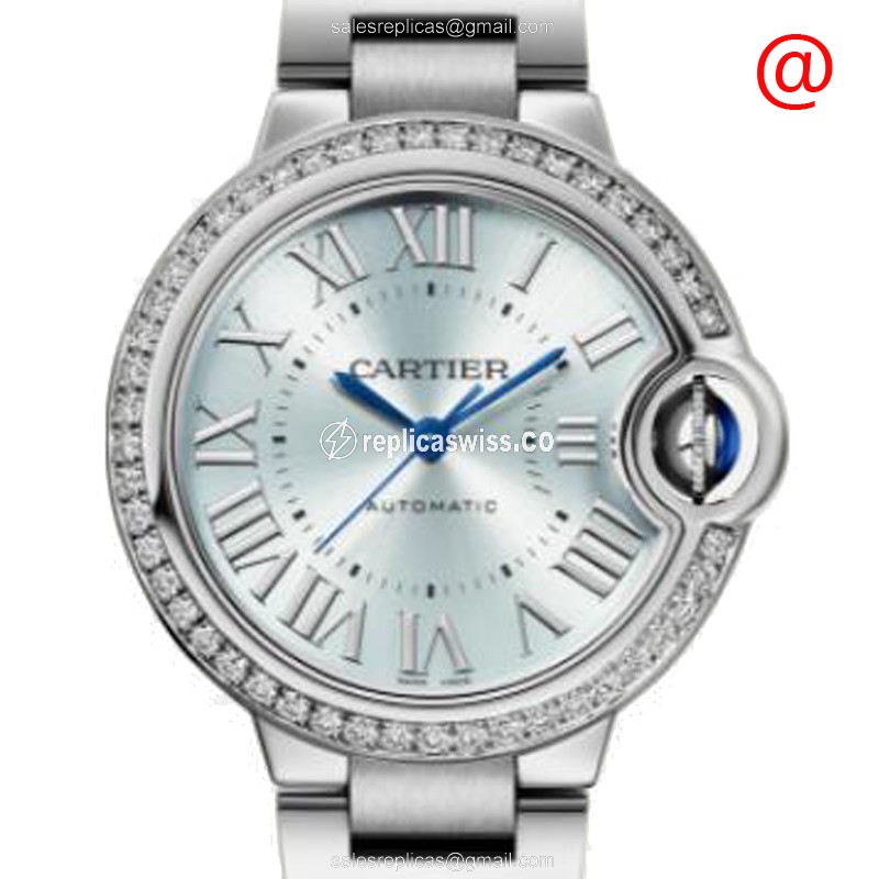 Cartier W4BB0028 BALLON BLEU Automatic Stainless Steel & Diamonds