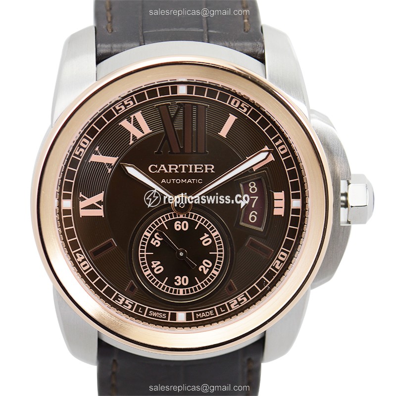 Cartier W7100051 CALIBRE DE CARTIER Automatic 18kt Rose Gold & Steel