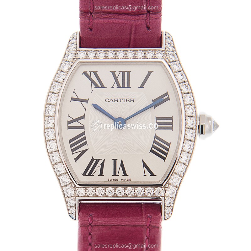 Cartier WA501007 TORTUE Manual Wind 18kt White Gold