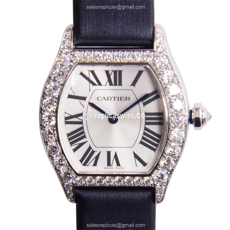 Cartier WA507231 TORTUE Manual Wind 18kt White Gold & Diamond