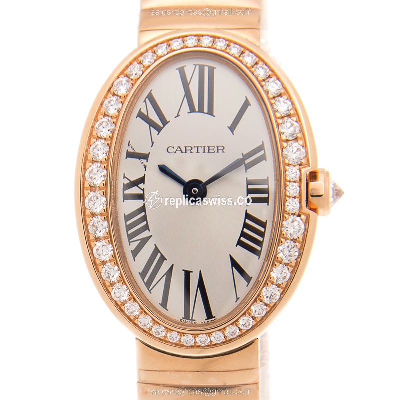 Cartier WB520026 BAIGNOIRE Quartz 18kt Rose Gold & Diamonds