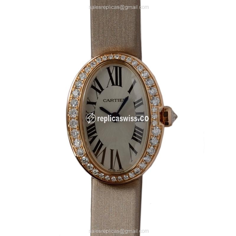 Cartier WB520028 BAIGNOIRE Quartz 18kt Rose Gold & Diamonds