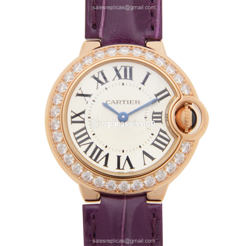 Cartier WE900251 BALLON BLEU Quartz 18kt Rose Gold & Diamonds