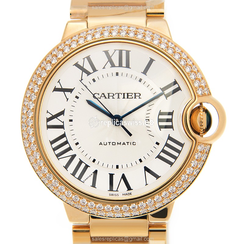 Cartier WE9004Z3 BALLON BLEU Automatic 18kt Gold & Diamond
